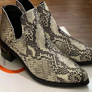 Blondo Eliza Waterproof Snake Leather Ankle Bootie